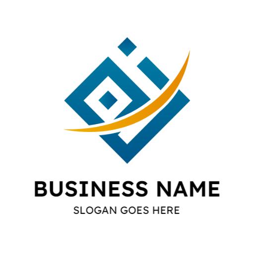 Modern Blue Geometric Shape Representing Business Logo Template