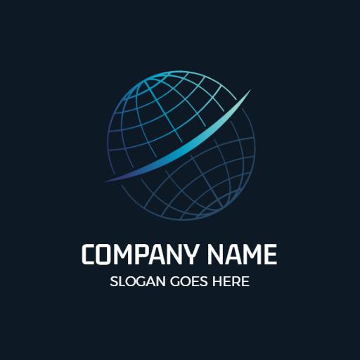 Modern Blue Globe Design Representing Global Network Logo Template