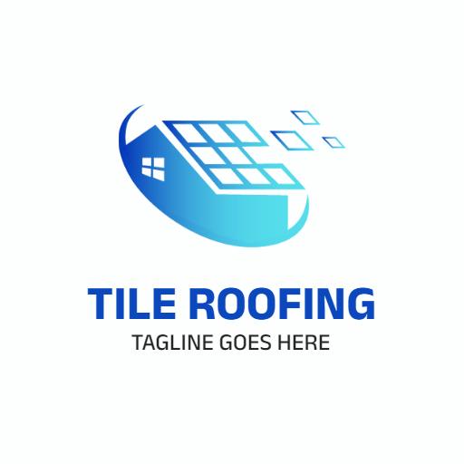Modern Blue Gradient Design Representing Tile Roofing Logo Template
