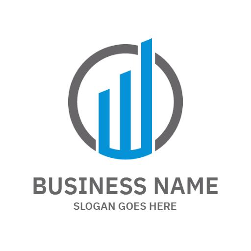 Modern Blue Growth Chart Symbolizing Business Success Logo Template