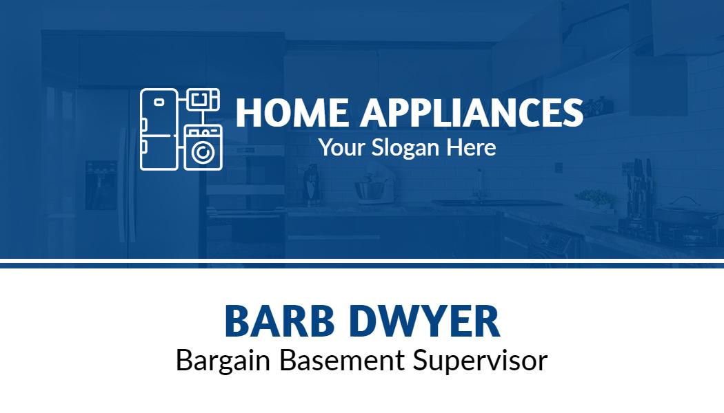 Modern Blue Home Appliances Supervisor Visiting Card Template