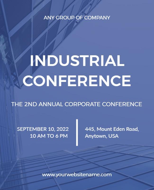 Modern Blue Industrial Conference Event Poster Template