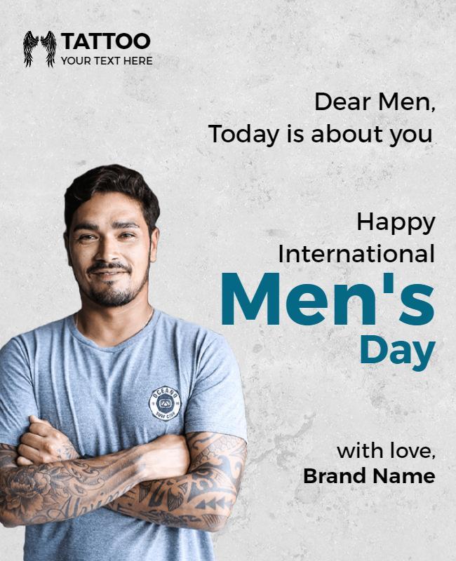 Modern Blue International Men's Day Celebration Poster Template