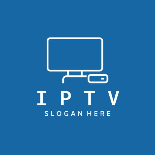 Modern Blue IPTV Logo Showcasing Streaming Technology Design Template