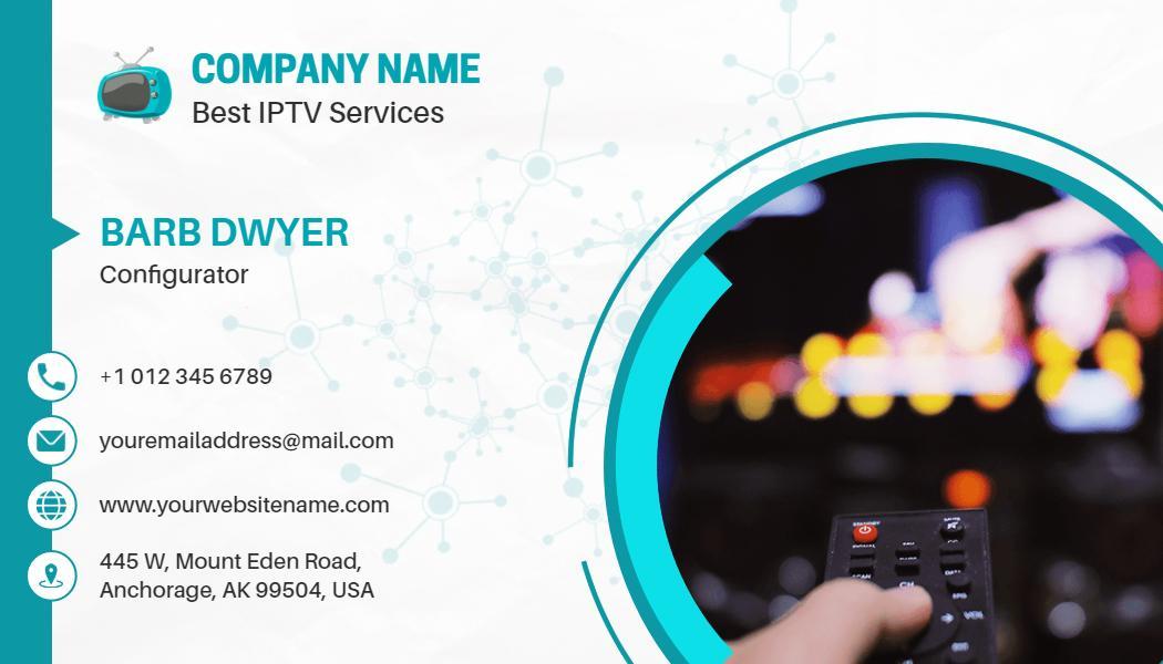 Modern Blue IPTV Services Professional Visiting Card Template