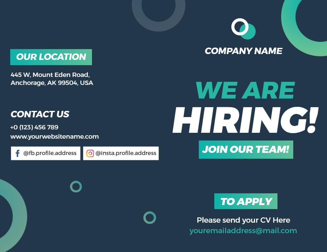 Modern Blue Job Opportunities Hiring Announcement Brochure Template