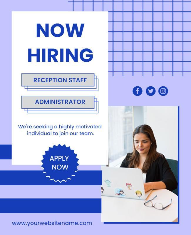 Modern Blue Job Recruitment Advertising Poster Template