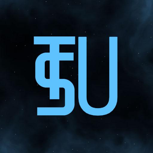 Modern Blue Letter Monogram Design with Unique Shapes Logo Template