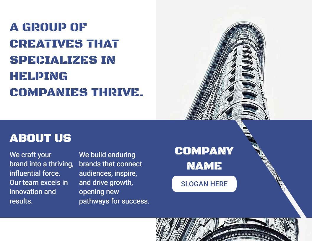 Modern Blue Marketing Agency Creative Solutions Brochure Template