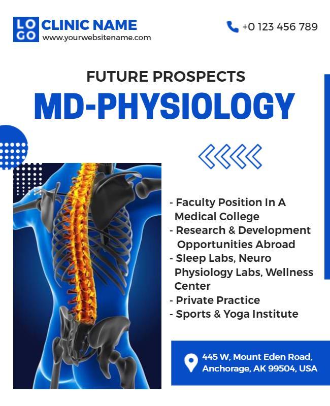 Modern Blue Medical Career Opportunities Poster Template