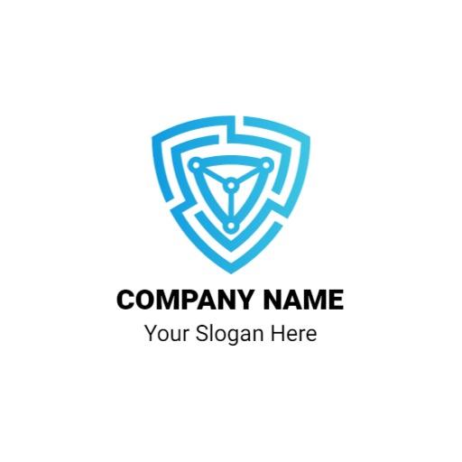 Modern Blue Shield Design for Security Services Logo Template