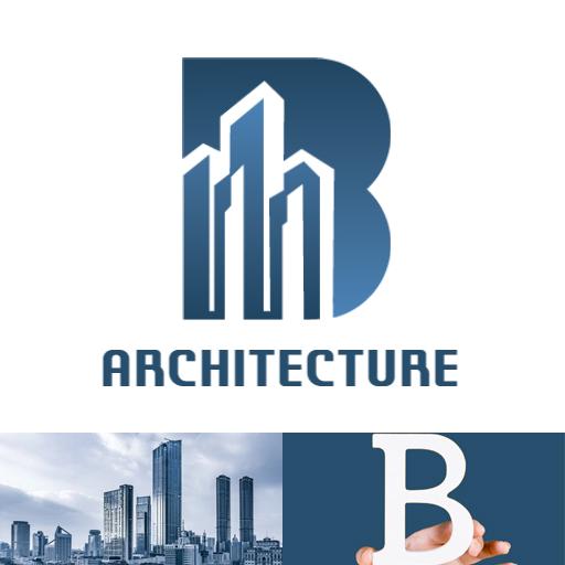 Modern Blue Skyline Design Emphasizing Architecture Logo Template