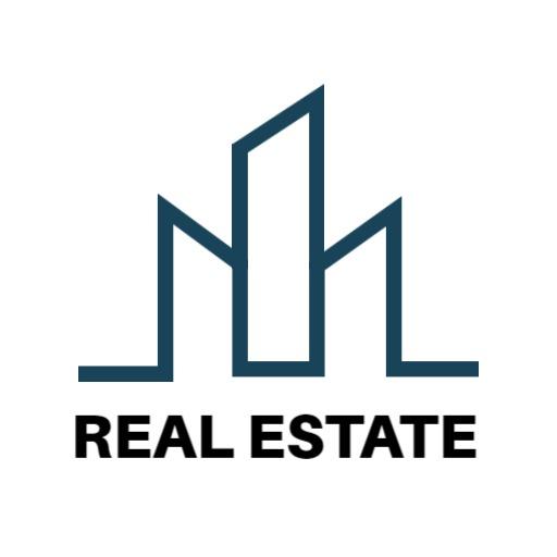 Modern Blue Skyline Design Representing Real Estate Logo Template