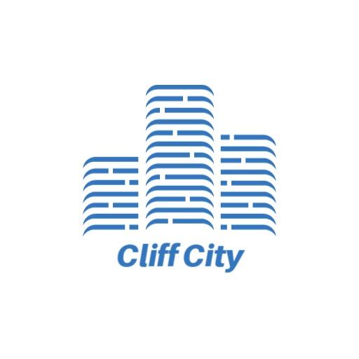 Modern Blue Skyline Illustration Representing Urban City Logo Template