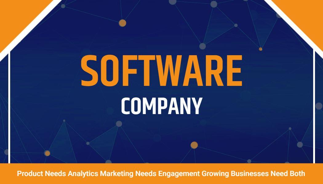 Modern Blue Software Company Professional Visiting Card Template
