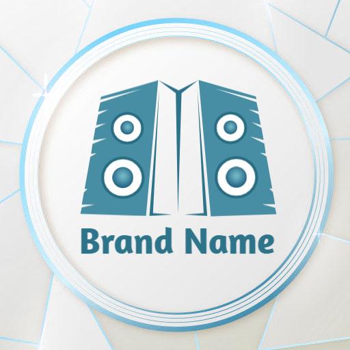 Modern Blue Speaker Design Emphasizing Sound Quality Logo Template
