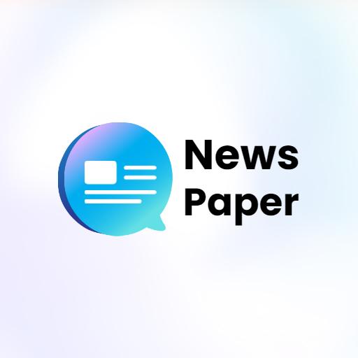 Modern Blue Speech Bubble Design for Newspaper Logo Template