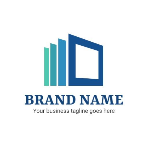 Modern Blue Square Design Representing Innovative Business Logo Template