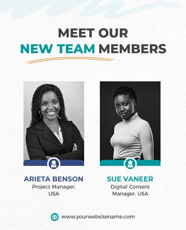 Modern Blue Team Introduction Announcement Poster Template