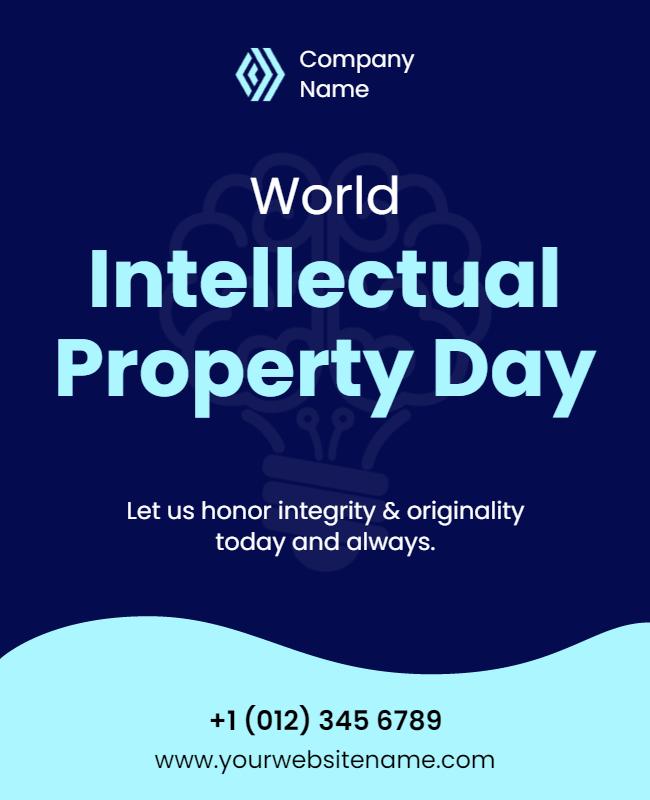 Modern Blue Themed World Intellectual Property Day Poster Template