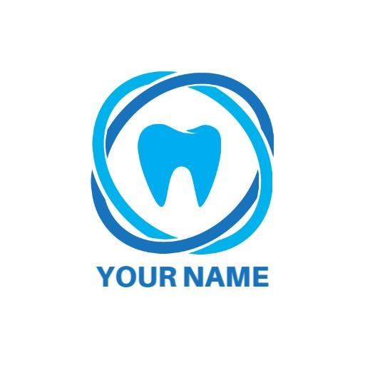 Modern Blue Tooth Design Representing Dental Care Logo Template