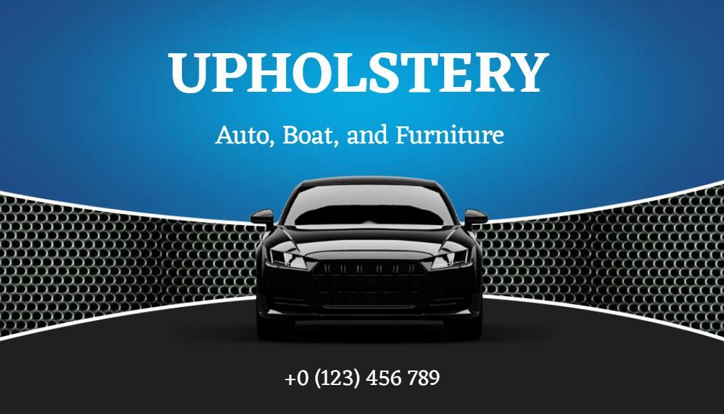 Modern Blue Upholstery Auto and Furniture Business Card Template