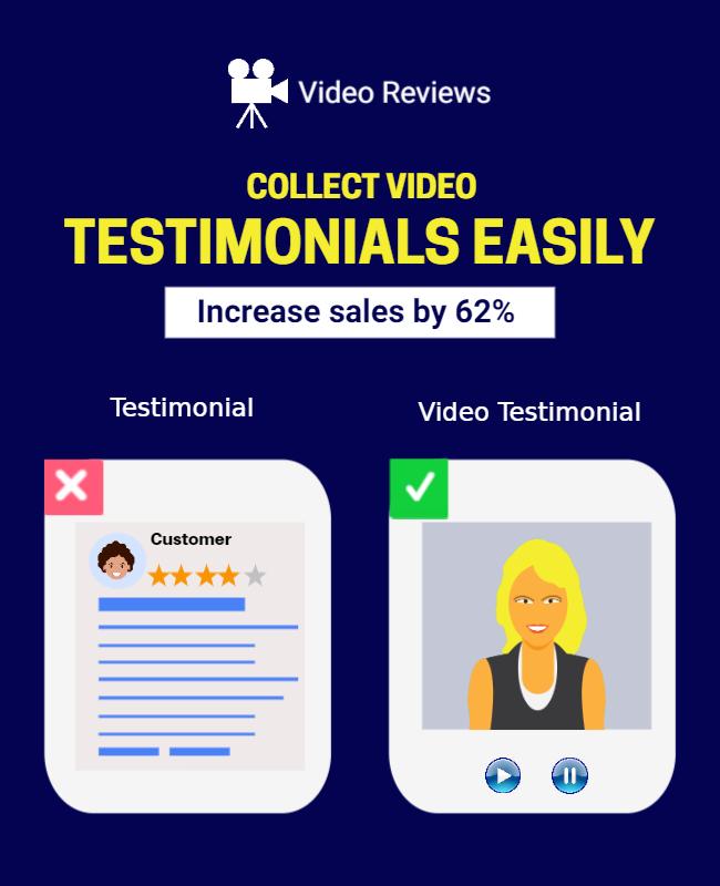 Modern Blue Video Testimonials Collection Poster Template