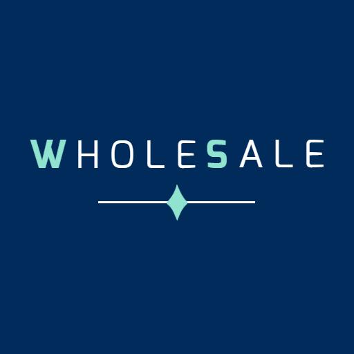 Modern Blue Wholesale Branding with Clean Typography Logo Template