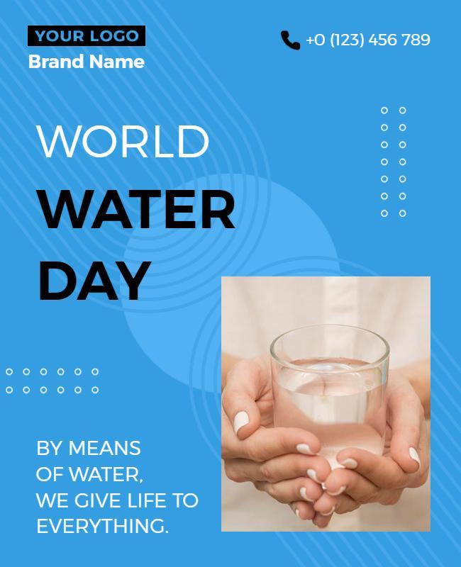 Modern Blue World Water Day Awareness Poster Template