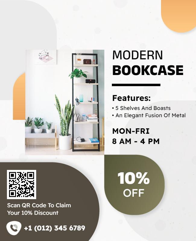 Modern Bookcase Sale Promotion Flyer Template