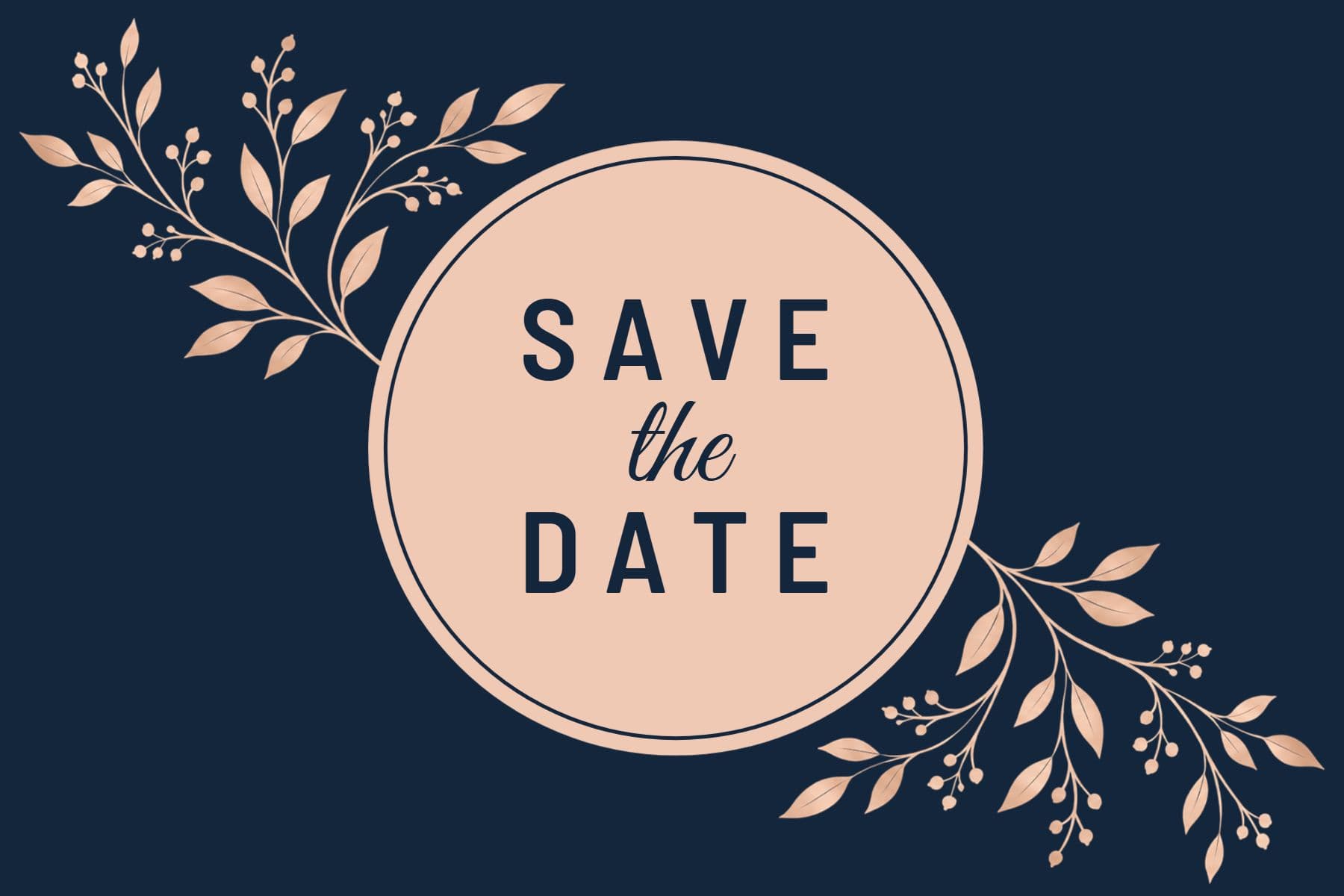 Modern Botanical Save the Date Postcard Template