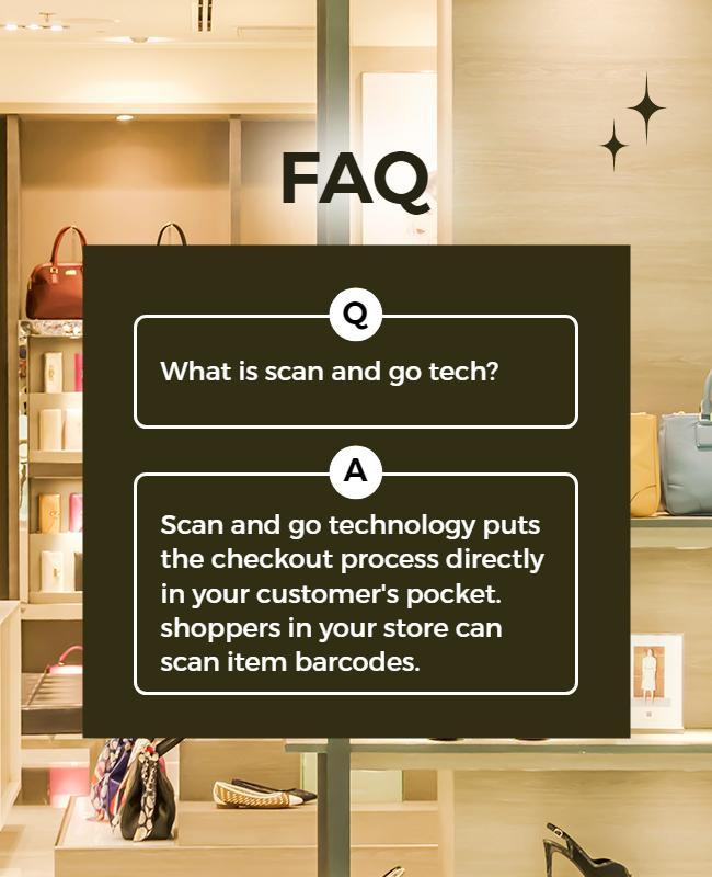 Modern Boutique FAQ Guide for Scan and Go Tech Poster Template