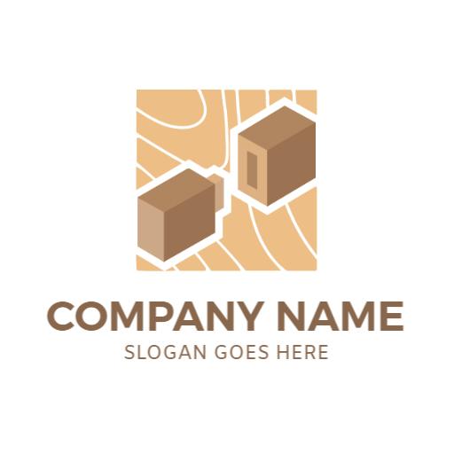 Modern Brown and Cream Design Reflecting Joinery Craft Logo Template