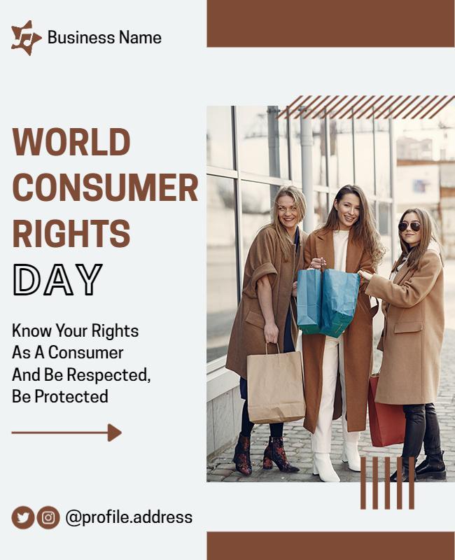 Modern Brown Consumer Rights Awareness Day Poster Template
