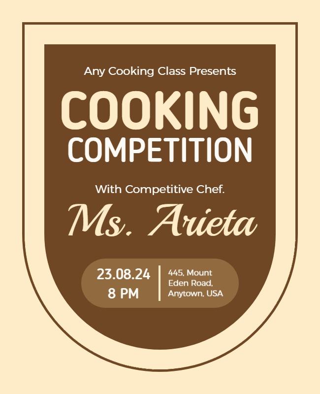 Modern Brown Cooking Competition Event Poster Template
