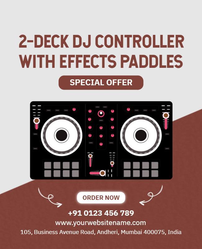 Modern Brown DJ Equipment Sale Poster Template