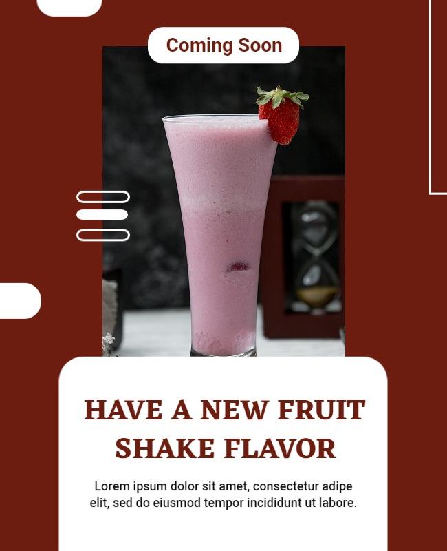 Modern Brown Fruit Shake Announcement Poster Template