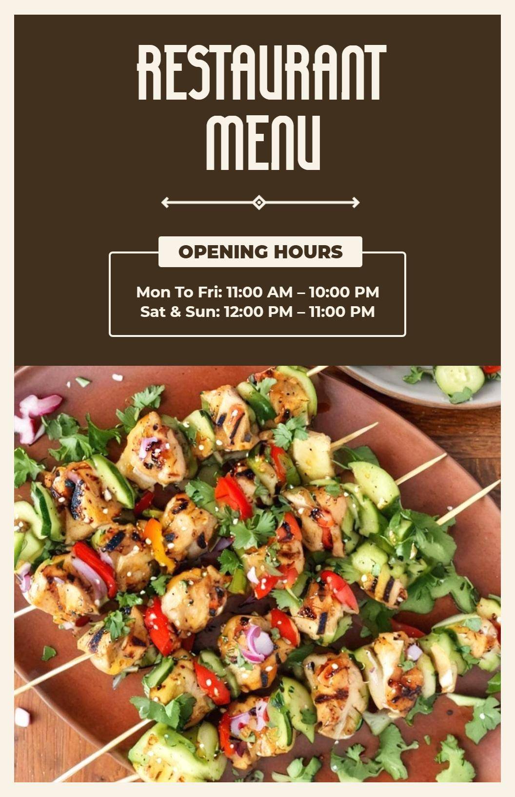 Modern Brown Restaurant Menu Template