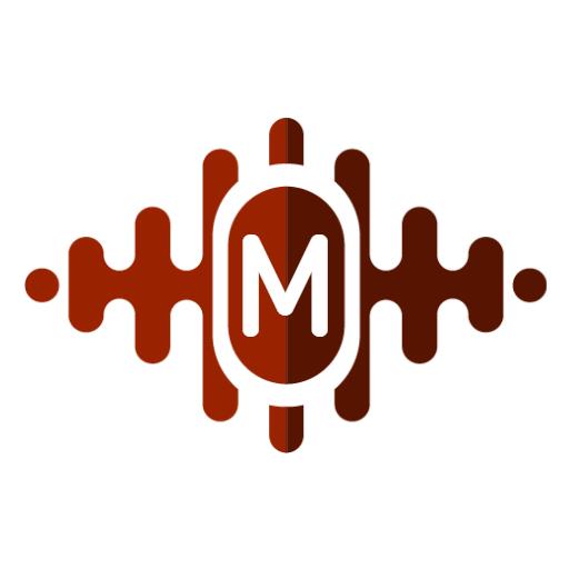 Modern Brown Soundwaves Featuring Alphabet Letter M Logo Template