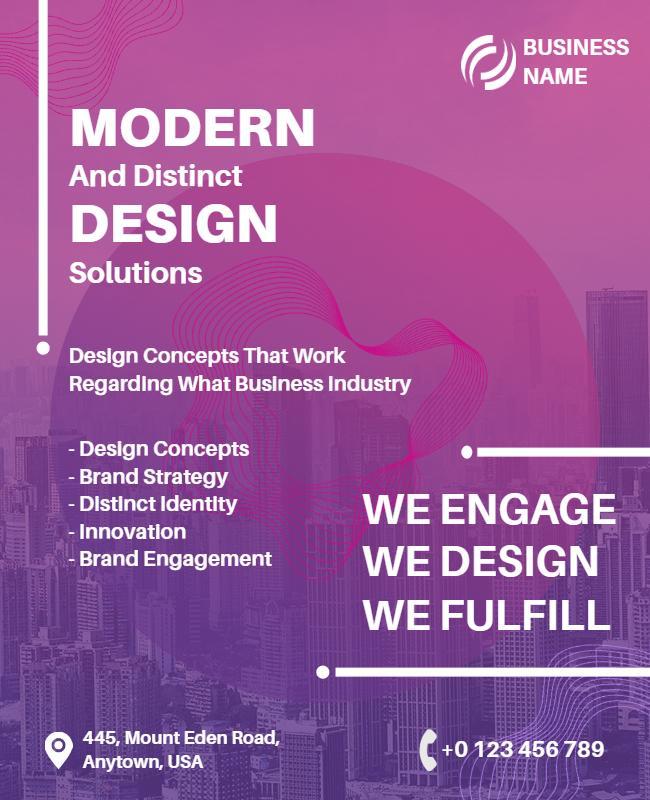 Modern Business Design Solutions Flyer Template