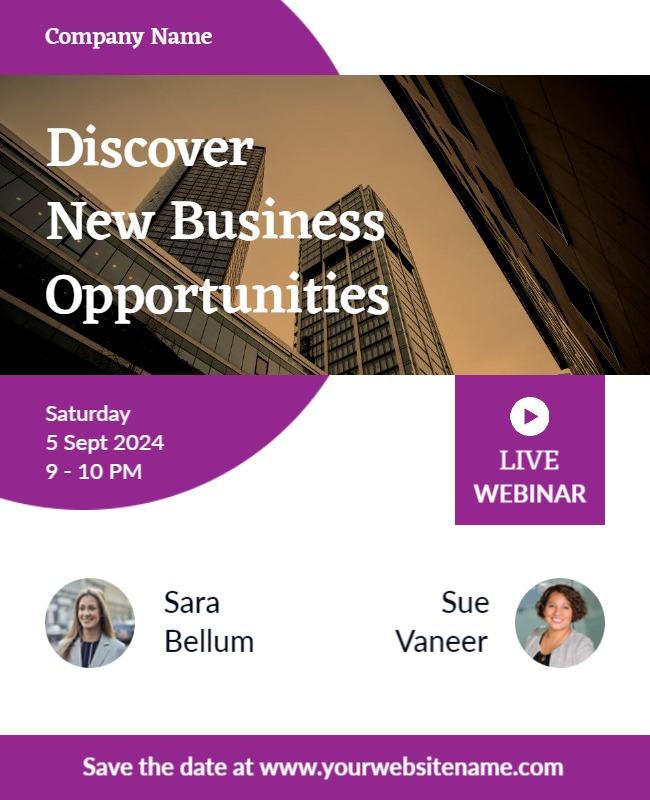 Modern Business Webinar on New Opportunities Poster Template
