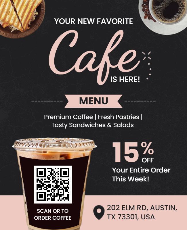 Modern Cafe Promotion with Coffee and Pastries Flyer Template