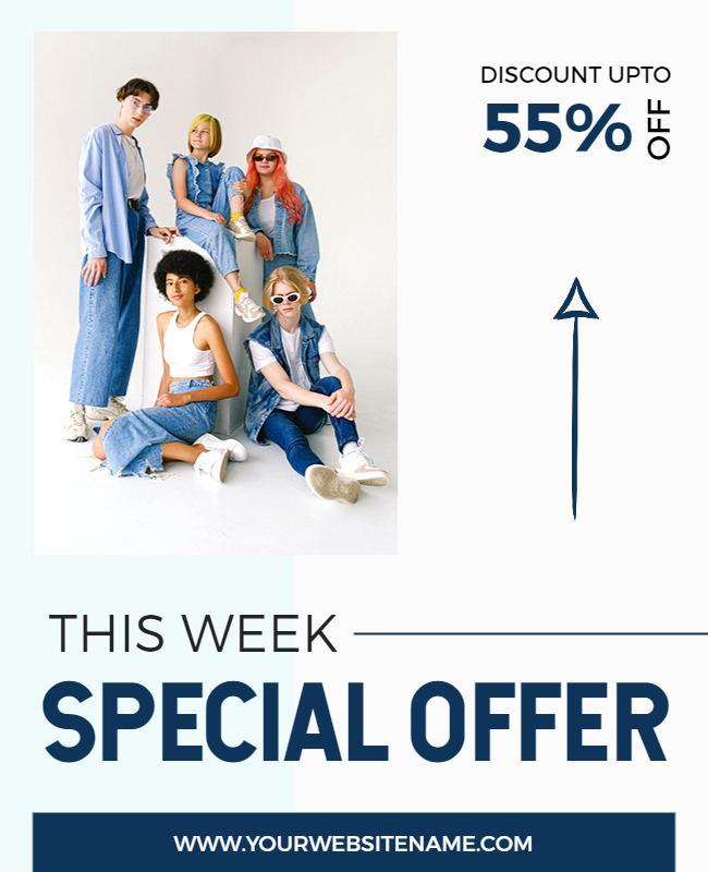 Modern Casual Fashion Discount Offer Poster Template