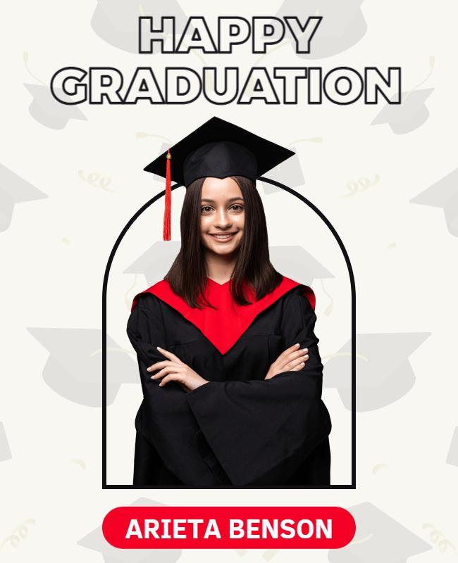 Modern Celebratory Happy Graduation Announcement Poster Template