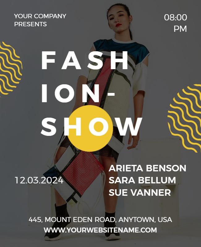 Modern Chic Fashion Show Event Poster Template