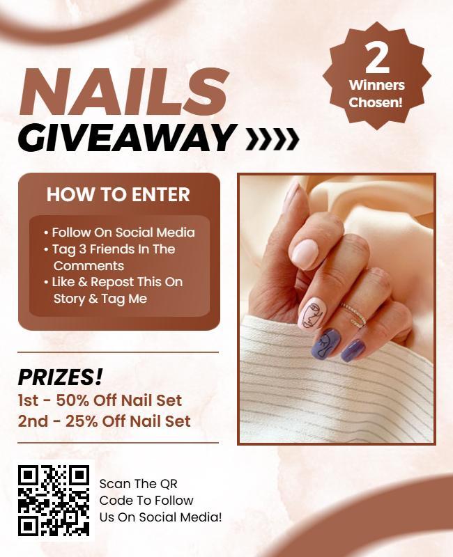 Modern Chic Nails Giveaway Promotion Flyer Template
