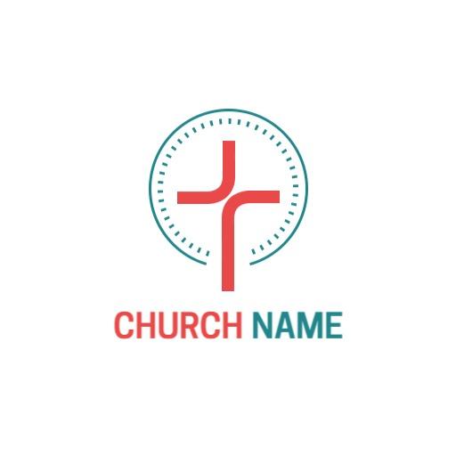 Modern Circular Design Featuring a Cross for Church Logo Template