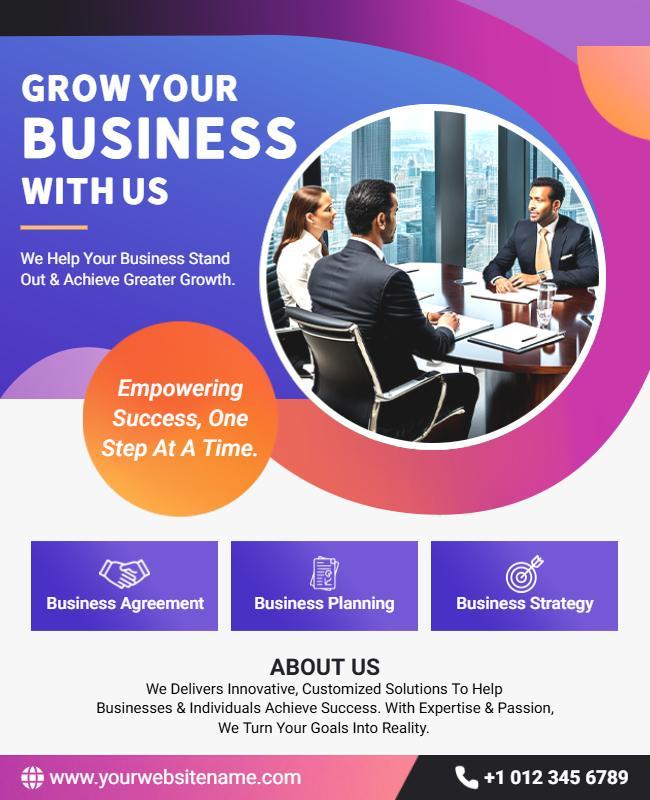 Modern Circular Design for Business Growth Consultation Poster Template