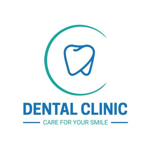 Modern Circular Design Representing Dental Clinic Services Logo Template