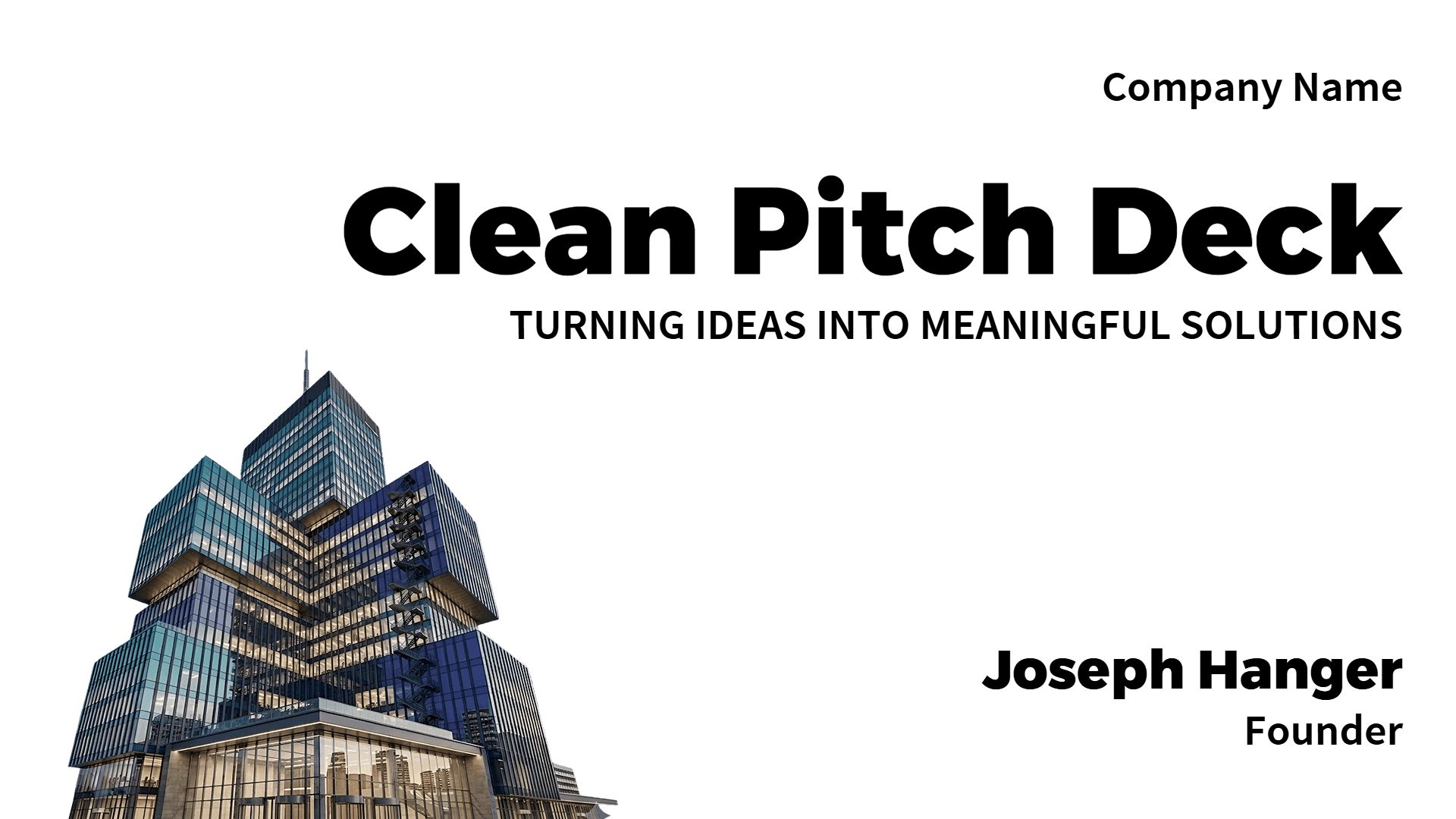 Modern Clean Corporate Visual Impact Pitch Deck Presentation Template
